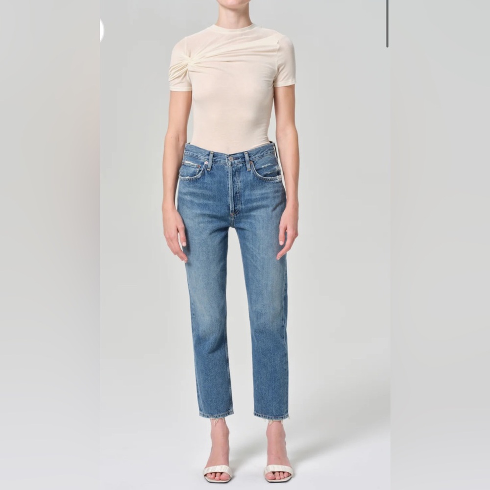 Agolde Riley High Rise Straight Crop jeans in Frequency Size 27